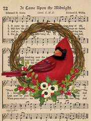 ALP2699 - Cardinal Carols Wreath - 12x16