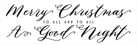 Bluebird Barn BLUE573 - BLUE573 - Merry Christmas to All - 36x12 merry christmas quote, modern script, festive message, seasonal typography, elegant font style, black on white, holiday cheer, calligraphy inspired design from Penny Lane