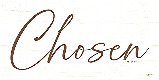 Susie Boyer BOY765 - BOY765 - Chosen - 18x9 Religious, Chosen, Peter, Bible Verse, Typography, Signs, Textual Art, Brown & White from Penny Lane