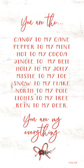 Cindy Jacobs CIN1751 - CIN1751 - You are My Everything      - 9x18 Christmas word art, romantic holiday sentiment, festive red typography, candy canes, winter puns, cute holiday message from Penny Lane