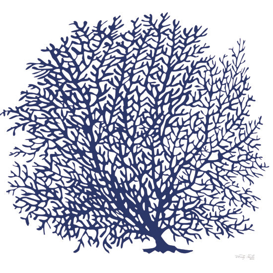Cindy Jacobs CIN4251 - CIN4251 - Navy Coral I - 12x12 blue coral, sea fan, coastal artwork, ocean-inspired decor, marine life, beach house decor, watercolor painting from Penny Lane