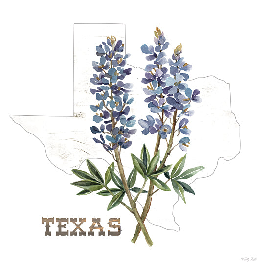 Cindy Jacobs CIN4450 - CIN4450 - Texas Bluebonnets - 12x12 Texas state, bluebonnet flowers, floral map, patriotic design, southern botanical, American state art from Penny Lane