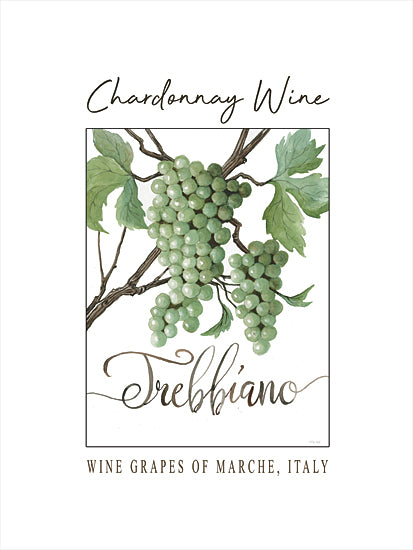 Cindy Jacobs CIN4464 - CIN4464 - Chardonnay Wine - 12x16 chardonnay wine poster, trebbiano grapes, marche italy, green grapes, wine region art, watercolor fruit, wine decor from Penny Lane