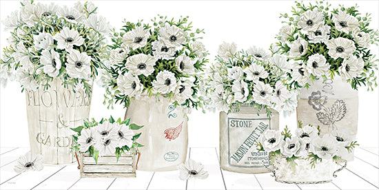 Cindy Jacobs CIN4495 - CIN4495 - Poppy Parade - 18x9 white flowers, floral arrangement, flower buckets, rustic decor, farmhouse style, delicate blossoms, indoor floral art, neutral palette from Penny Lane