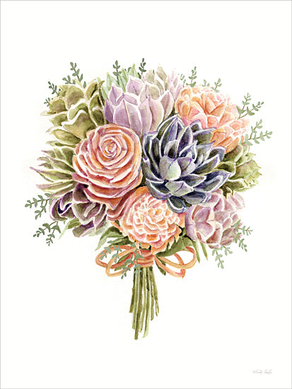 Cindy Jacobs CIN4504 - CIN4504 - Succulent Bouquet - 12x16 succulent bouquet, watercolor succulents, colorful floral arrangement, pastel bouquet, botanical art, wedding bouquet, mixed flora from Penny Lane