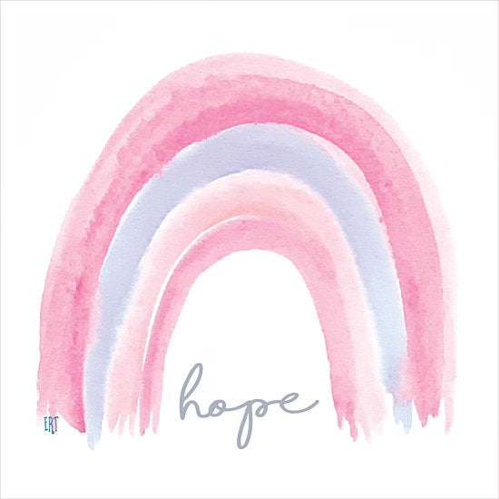 Elizabeth Tyndall ET474 - ET474 - Hope Rainbow - 12x12 hope message, pastel rainbow, watercolor arch, positive message, inspirational decor, soft tones, calming artwork from Penny Lane