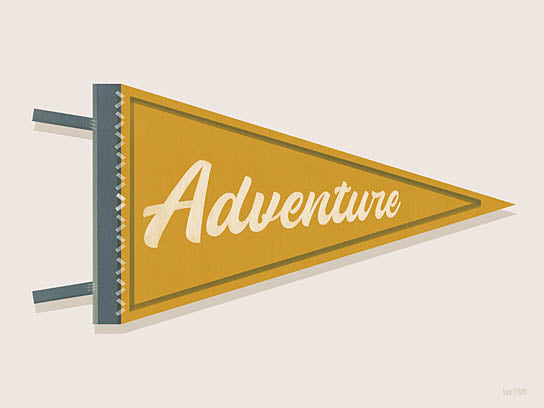 House Fenway FEN1287 - FEN1287 - Adventure Pennant - 16x12 vintage pennant, adventure theme, golden yellow and green, motivational wall art, retro style banner, house fenway from Penny Lane