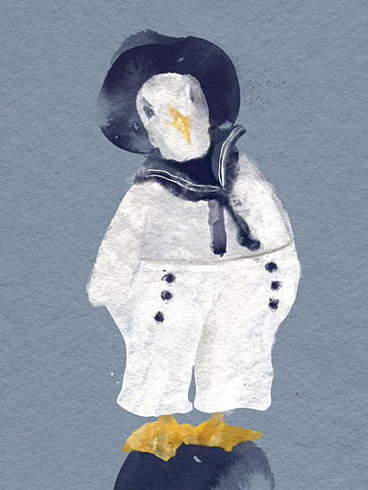 Kamdon Kreations KAM1006 - KAM1006 - Nautical Lee - 12x16 duck in sailor outfit, minimalist watercolor animal, children’s illustration, cute nautical duck, whimsical bird character from Penny Lane