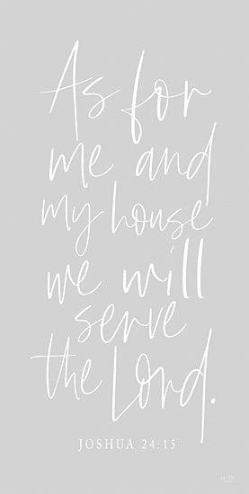 Lux + Me Designs LUX100 - LUX100 - As For Me and My House   - 16x30 Bible verse, religious quote, script typography, spiritual wall art, Joshua 24:15, minimalist pastel background, hand-lettered design from Penny Lane