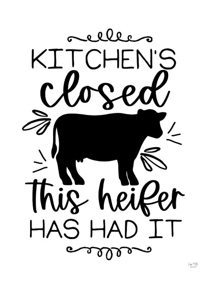 Lux + Me Designs LUX1024 - LUX1024 - Kitchen's Closed - 12x16 Funny kitchen sign, cow silhouette, farmhouse humor, heifer phrase, playful kitchen art, rustic text, kitchen quote, tired cook from Penny Lane