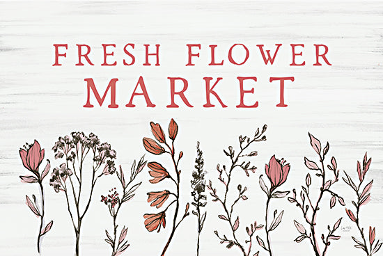 Lux + Me Designs LUX769 - LUX769 - Fresh Flower Market    - 18x12 fresh flower market, wildflowers illustration, botanical sketch, rustic floral decor, pastel florals, garden style artwork from Penny Lane