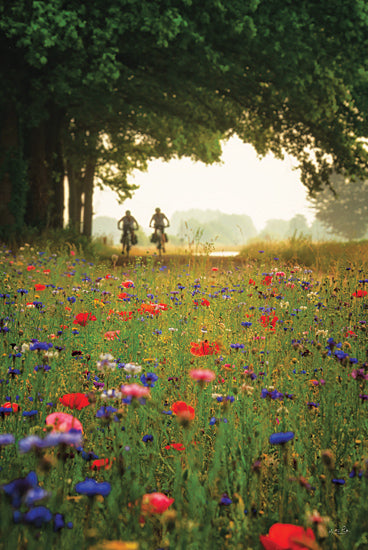 Martin Podt MPP1096 - MPP1096 - Bike Ride Among the Wildflowers - 12x18 wildflower meadow, colorful flowers, summer field, nature, cycling, trees, outdoor adventure from Penny Lane
