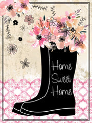 ND710 - Home Sweet Home Floral Boots - 12x16