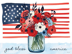 ND740 - Floral American Jar and Flag - 16x12