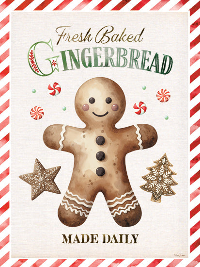 Nicole DeCamp ND815 - ND815 - Fresh Baked Gingerbread  - 12x16 gingerbread man, fresh baked, holiday baking, candy decor, peppermint, festive kitchen art, sweets, made daily from Penny Lane
