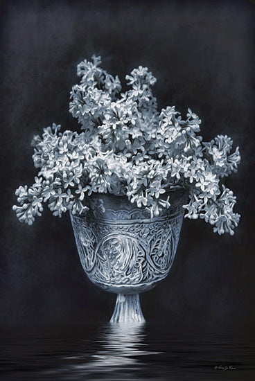 Robin-Lee Vieira RLV747 - RLV747 - Quenched II - 12x18 vintage vase, lilac flowers, monochrome floral, baroque vase, dramatic lighting, artistic still life, decorative blooms, classic composition from Penny Lane