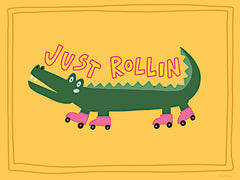 RN750 - Roller Skating Alligator - 16x12