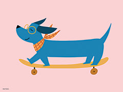 RN751 - Skateboarding Weiner Dog - 16x12