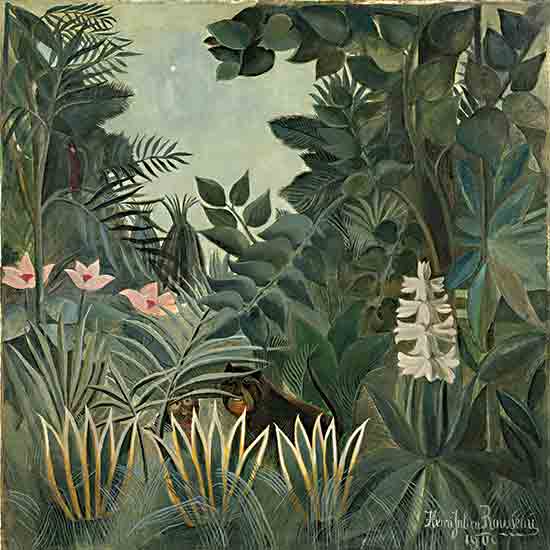 Stellar Design Studio SDS1489 - SDS1489 - The Equatorial Jungle - 12x12 dense jungle, dark foliage, hiding animals, green tones, lush tropical scene, Henri Rousseau, nocturnal jungle, exotic plants, nature focus, mysterious vegetation from Penny Lane