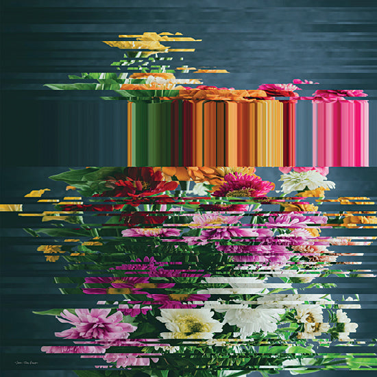 Seven Trees Design ST1188 - ST1188 - Symphonic Blooms - 12x12 glitched flowers, digital art bouquet, colorful distortion, modern glitch effect, abstract flower composition from Penny Lane