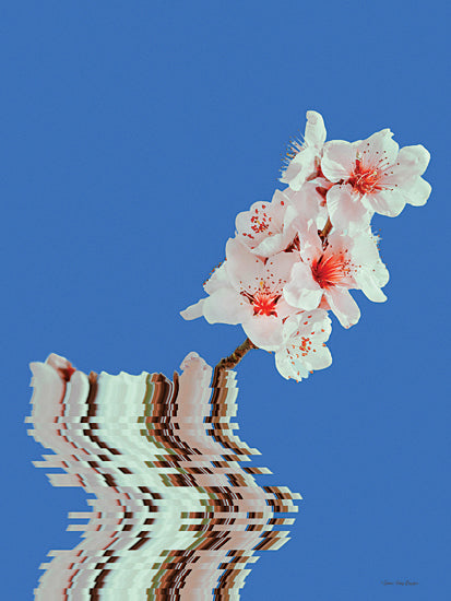 Seven Trees Design ST1192 - ST1192 - Blossoms in Balance - 12x16 blue background, white cherry blossoms, digital distortion, surreal floral photography, spring flower art, bright and bold colors from Penny Lane