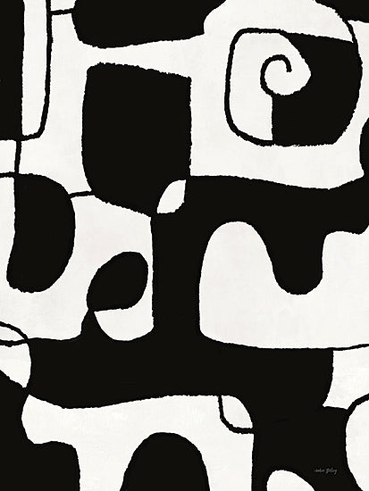 Amber Sterling AS212 - AS212 - Interlocking II - 12x16 Abstract, Shapes, Black, White, Contemporary, Interlocking from Penny Lane