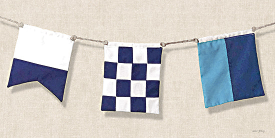 Amber Sterling AS220 - AS220 - Nautical Flags II - 18x9 Coastal, Flag, Nautical Flags, Rope, Three Flags from Penny Lane