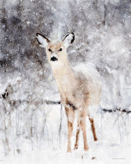 BLUE460 - Deer in Winter Forest - 12x16