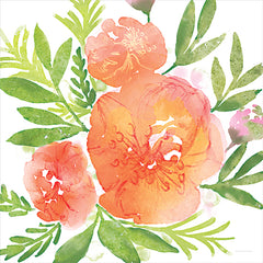 BLUE501 - Peachy Floral I - 12x12