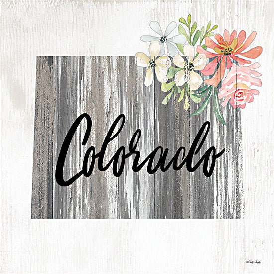 Cindy Jacobs CIN2228 - CIN2228 - Floral Colorado State Art - 12x12 Travel, State, Colorado, Typography, Signs, Textual Art, Flowers, 50 States, Wood Background from Penny Lane