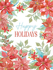 CIN3294 - Happy Holidays Poinsettias - 12x16