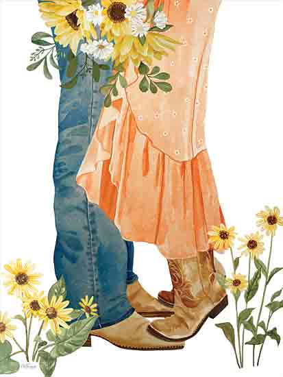 Cat Thurman Designs CTD179 - CTD179 - Surprise Sunflower Bouquet - 12x16 Western, Inspirational, Love, Flowers, Sunflowers, Cowboy, Cowgirl, Boots, Romance from Penny Lane