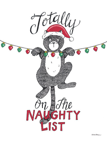 Deb Strain DS2231 - DS2231 - Totally on the Naughty List - 12x16 Christmas, Holidays, Totally the Naughty List, Typography, Signs, Textual Art, , Cat, Christmas Lights, Winter, Whimsical from Penny Lane