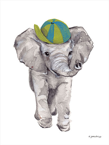Jessica Mingo JM401 - JM401 - Baby Elephant - 12x16 Elephant, Calf, Hat, Baby, Children from Penny Lane