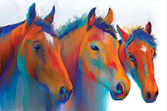 Kamdon Kreations KAM276 - KAM276 - Painted Ponies    - 18x12 Ponies, Horses, Three Horses, Abstract from Penny Lane