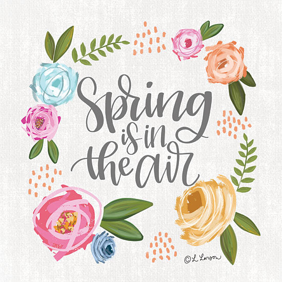 Lisa Larson LAR525 - LAR525 - Spring is in the Air - 12x12 Spring is in the Air, Spring, Springtime, Flowers, Wreath, Typography, Signs from Penny Lane
