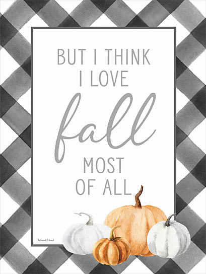 lettered & lined LET260 - LET260 - I Love Fall Most of All - 12x16 I Love Fall Most of All, Autumn, Pumpkins, Plaid, Signs from Penny Lane