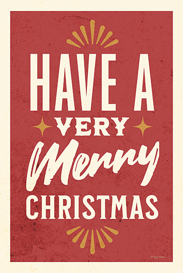 Molly Mattin MAT200 - MAT200 - Vintage Merry Christmas - 12x18 Christmas, Holidays, Have a Very Merry Christmas, Typography, Signs, Textual Art, Red, White from Penny Lane