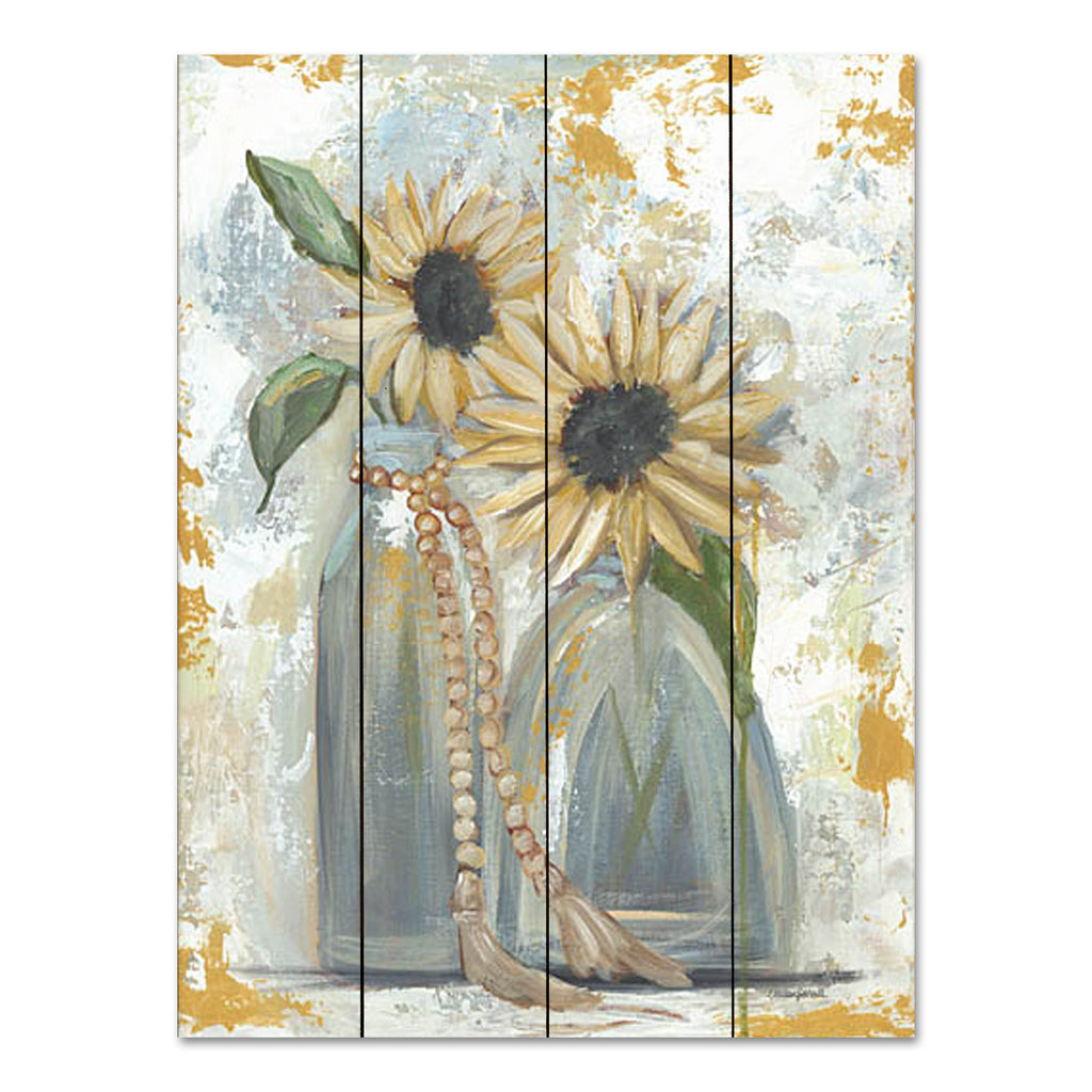 Mackenzie Kissell MKA144PAL - MKA144PAL - Look on the Bright Side - 12x16 Still Life, Abstract, Sunflowers, Vase, Bohemian, Vases, Fall from Penny Lane