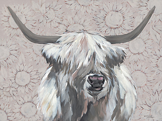 Michele Norman  MN368 - MN368 - Bonnie     - 16x12 Whimsical, Cow, Highland Cow, Sunflower Background, Fall, from Penny Lane