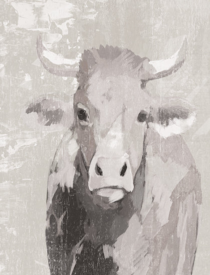 White Ladder WL222 - WL222 - Grover - 12x16 Cow, Portrait, Abstract, Gray, Neutral Palette from Penny Lane