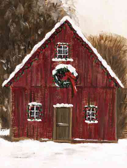 White Ladder WL226 - WL226 - Christmas Barn - 12x16 Christmas, Holidays, Barn, Red Barn, Farm, Christmas Barn, Decorated Barn, Winter, Snow, Wreath from Penny Lane