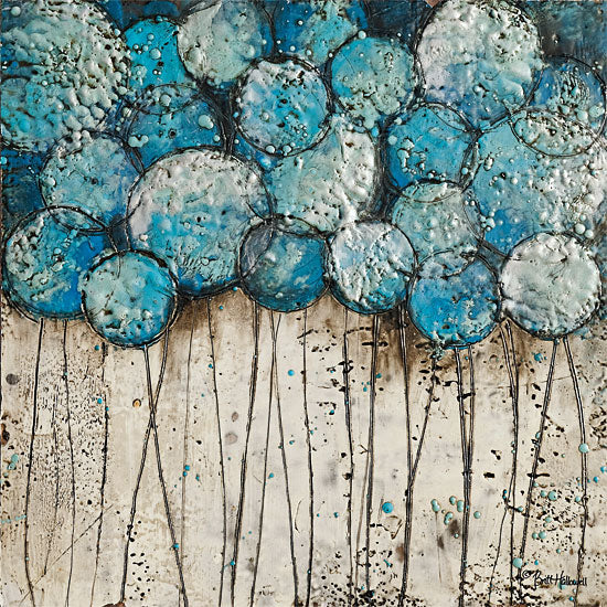 Britt Hallowell BHAR493 - Bubble Trees in Blue - 12x12 Abstract, Trees, Contemporary from Penny Lane