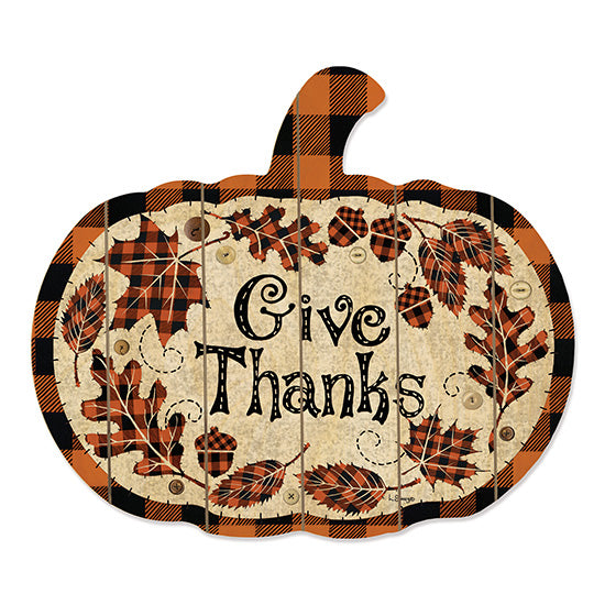 Linda Spivey LS1719PUMP - Give Thanks Give Thanks, Thanksgiving, Pumpkin, Buffalo Plaid, Leaves, Autumn from Penny Lane
