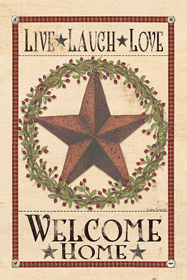 Linda Spivey LS1750 - Welcome Home Barn Star - 12x18 Welcome, Welcome Home, Barn Star, Wreath, Signs from Penny Lane