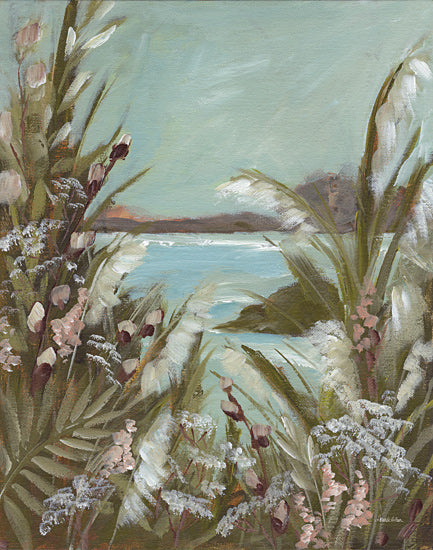 Amanda Hilburn AH220 - AH220 - By the Water's Edge - 12x16 Coastal, Landscape, Palms, Wildflowers, Ocean, Tropical, Sky, Clouds from Penny Lane