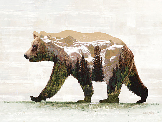 Amber Sterling AS185 - AS185 - Landscape Bear Fusion - 16x12 Wildlife, Bear, Landscape, Trees, Sideview, Fusion, Neutral Palette from Penny Lane