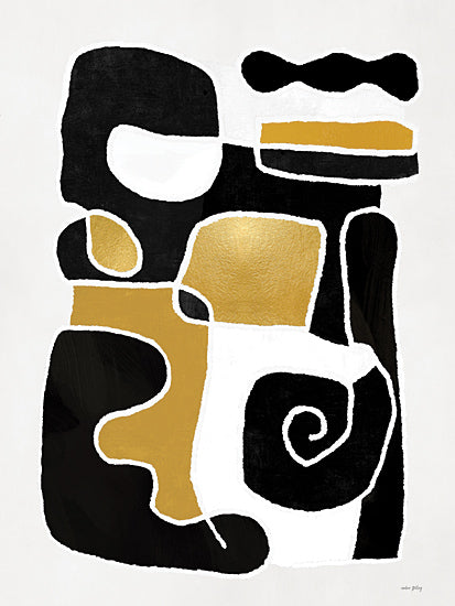 Amber Sterling AS209 - AS209 - Freeform Shapes I - 12x16 Abstract, Shapes, Freeform Shapes, Gold, Black, White, Contemporary from Penny Lane