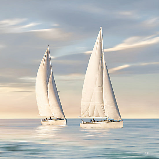 Amber Sterling AS222 - AS222 - Calm Sail - 12x12 Coastal, Lake, Sailboats, Landscape, Two Sailboats, Sky, Clouds from Penny Lane