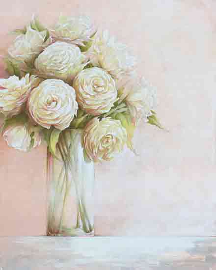 Cloverfield & Co. CC242 - CC242 - Sundance - 12x16 Flowers, Roses, White, Vase, Bouquet, Pink, White, Summer from Penny Lane